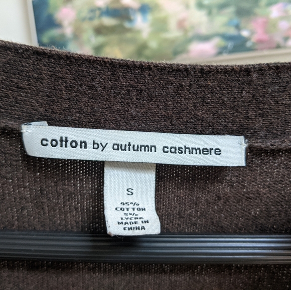 Cotton by Autumn Cashmere Long Brown Sweater Cardigan - Picture 14 of 14